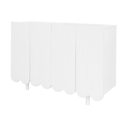 Aparador branco de 4 portas com padrão e arrumação 120*37,5*80,8 cm