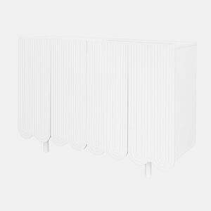 Aparador branco de 4 portas com padrão e arrumação 120*37,5*80,8 cm
