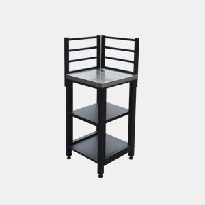 Cozinha exterior em aço 2 prateleiras, 48.5cm, Grimaud, Preto, 48.5x48.5x124 cm