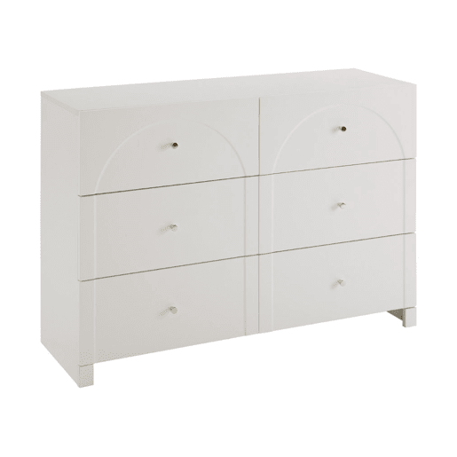 Aparador branco com 6 gavetas A82L120P40 cm