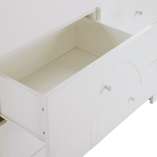 Aparador branco com 6 gavetas A82L120P40 cm