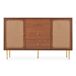 Cómoda efecto madera con 2 puertas y 3 cajones de ratán Cómoda efecto madera con 2 puertas y 3 cajones de ratán Marrón