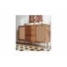 Cómoda efecto madera con 2 puertas y 3 cajones de ratán Cómoda efecto madera con 2 puertas y 3 cajones de ratán Marrón