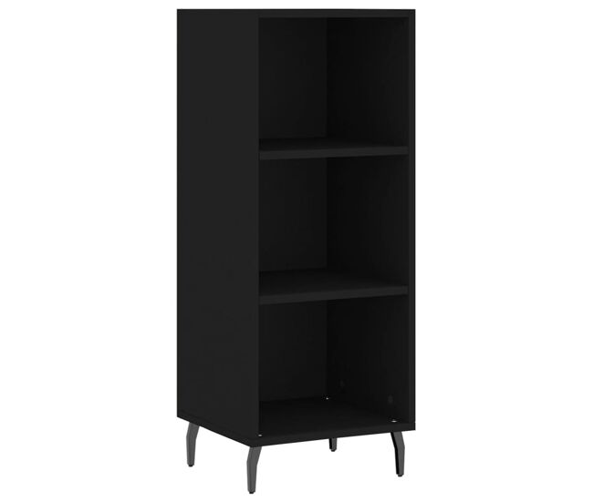 Vidaxl aparador de madera de ingeniería negro 34,5x32,5x90 cm