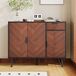Aparador moderno efecto madera oscura con cajón Aparador moderno efecto madera oscura con cajón Marrón