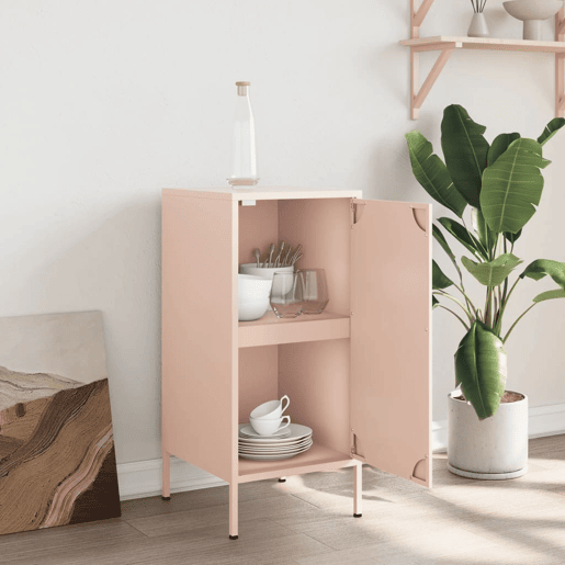 vidaXL Aparador 36x39x79 cm aço rosa