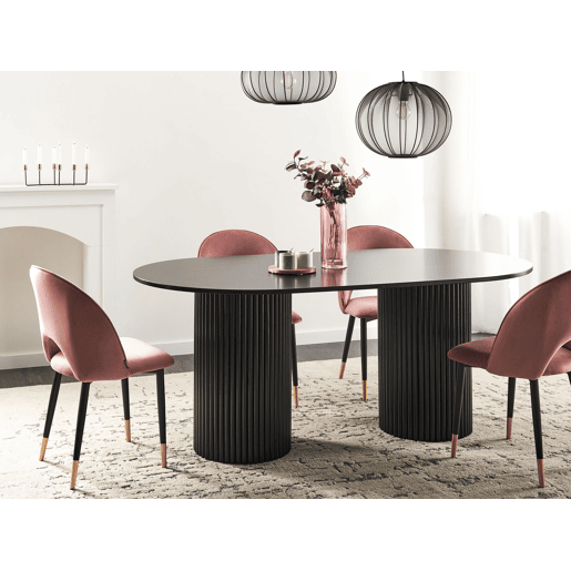 Mesa de jantar SHERIDAN Preto 180 cm 100 cm