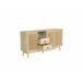 Aparador efecto madera con 3 puertas correderas de ratán Aparador efecto madera con 3 puertas correderas de ratán Beige