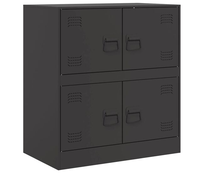 Vidaxl aparador de acero negro 67x39x73 cm