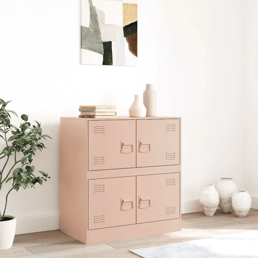 vidaXL Aparador 67x39x73 cm aço rosa vidaXL Aparador 67x39x73 cm aço rosa