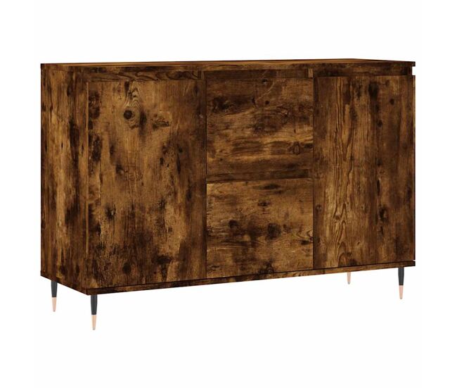 Vidaxl aparador de madera de ingeniería roble ahumado 101,5x35x70 cm