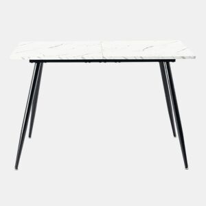 Mesa de jantar retangular estilo escandinavo efeito mármore branco 120x75cm