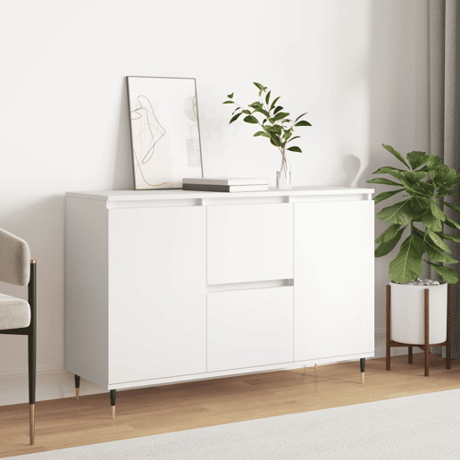vidaXL Aparador 101,5x35x70 cm derivados de madeira branco