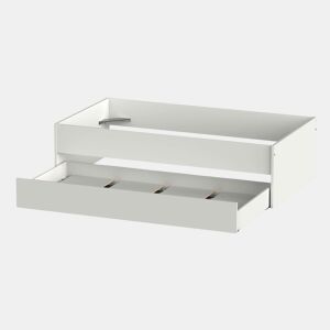 Pacote de móveis para quarto de jovens do Tibete, estilo contemporâneo, em branco fosco (cama de 90x190 cm + guarda-roupa + cômoda)