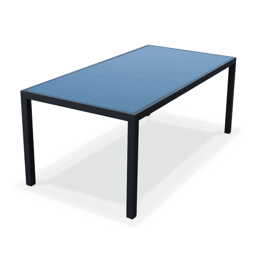 Mesa de jardim em alumínio e textilene, 8 cadeiras, Capua 180, Antracite, 182.5x90x71 cm