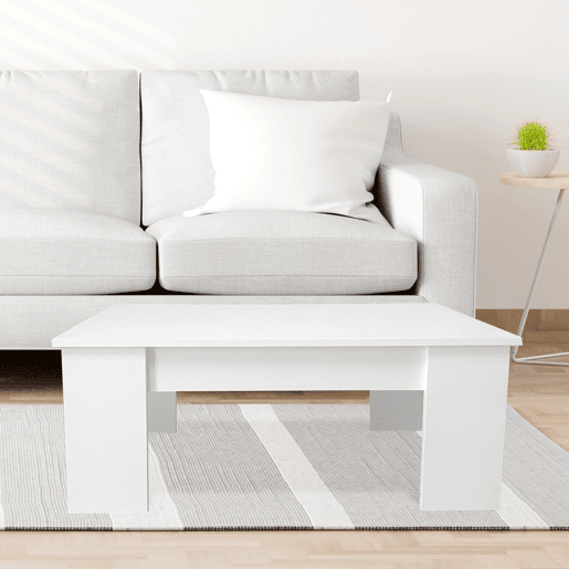 Mesa de Centro Elevatória Nyana Home Branca Resistente Fácil de Limpar Design Moderno