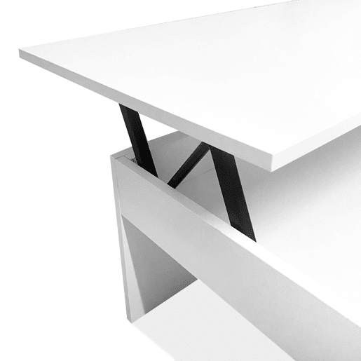 Mesa de Centro Elevatória Nyana Home Branca Resistente Fácil de Limpar Design Moderno