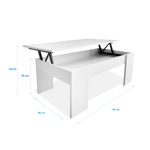 Mesa de Centro Elevatória Nyana Home Branca Resistente Fácil de Limpar Design Moderno