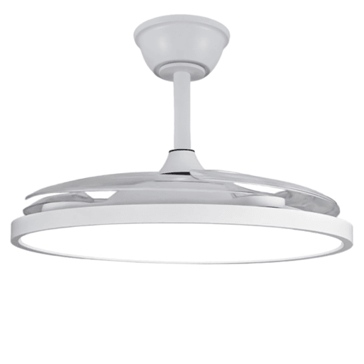 Ventilador de teto com painel LED Slim, motor DC ultrassilencioso 40W 107cm, 6 velocidades branco