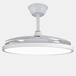 Ventilador de teto com painel LED Slim, motor DC ultrassilencioso 40W 107cm, 6 velocidades branco