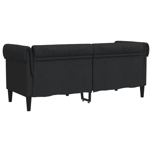 Sofá chesterfield 2 lugares - Sofá fixo tecido preto