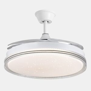 Ventilador de teto LED RGB, motor DC de 30 W, luz regulável de 60 W, 6 velocidades