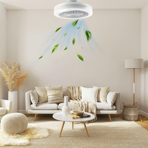 Ventilador de teto LED RGB, motor DC de 30 W, luz regulável de 60 W, 6 velocidades