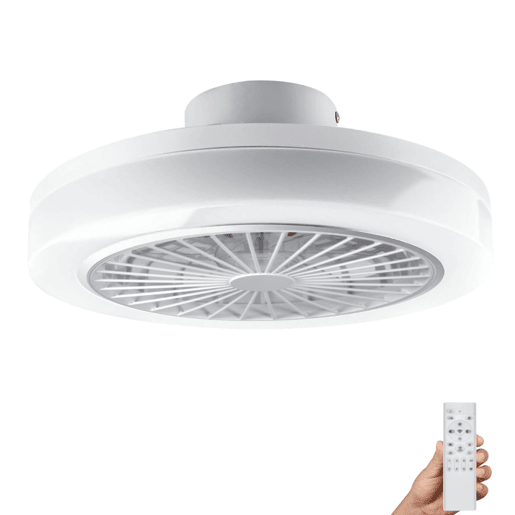 Ventilador de teto LED RGB, motor DC de 30 W, luz regulável de 60 W, 6 velocidades