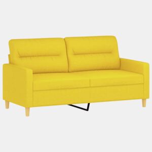 Sofá de 2 lugares - Sofá fixo 140 cm tecido amarelo-claro