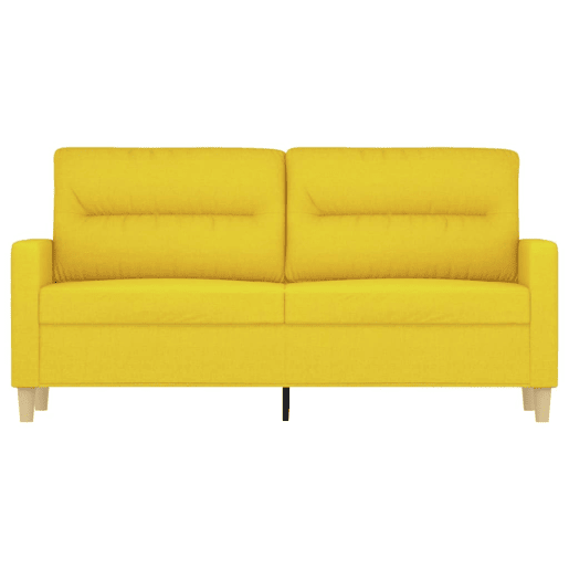 Sofá de 2 lugares - Sofá fixo 140 cm tecido amarelo-claro Sofá de 2 lugares - Sofá fixo 140 cm tecido amarelo-claro