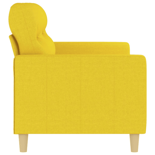 Sofá de 2 lugares - Sofá fixo 140 cm tecido amarelo-claro Sofá de 2 lugares - Sofá fixo 140 cm tecido amarelo-claro