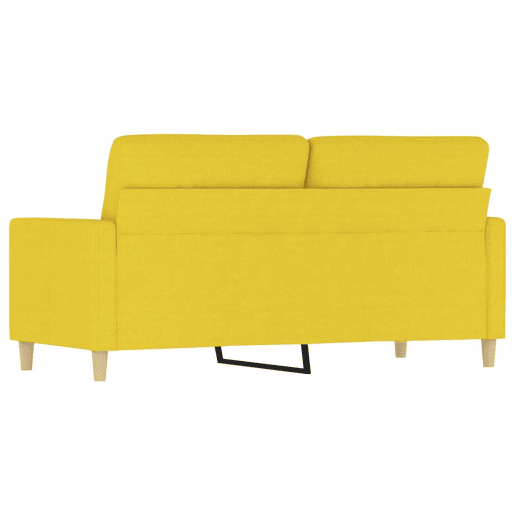 Sofá de 2 lugares - Sofá fixo 140 cm tecido amarelo-claro Sofá de 2 lugares - Sofá fixo 140 cm tecido amarelo-claro