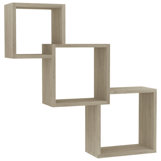 Prateleiras de parede - Estante de parede cubos 68x15x68cm contraplacado carvalho