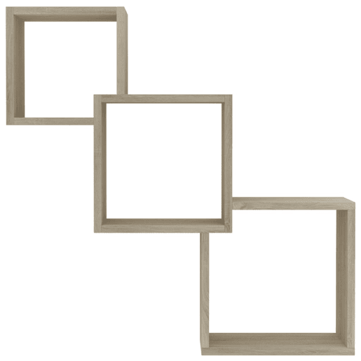Prateleiras de parede - Estante de parede cubos 68x15x68cm contraplacado carvalho
