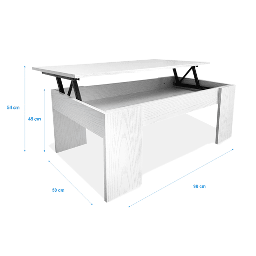Mesa de Centro Elevatória Nyana Home Artik White Resistente Fácil de Limpar Design Moderno Mesa de Centro Elevatória Nyana Home Artik White Resistente Fácil de Limpar Design Moderno