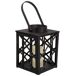 Farol de bambú y madera con vela a pilas Farol de bambú y madera con vela a pilas Marrón