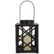 Farol de bambú y madera con vela a pilas Farol de bambú y madera con vela a pilas Marrón