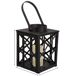 Farol de bambú y madera con vela a pilas Farol de bambú y madera con vela a pilas Marrón