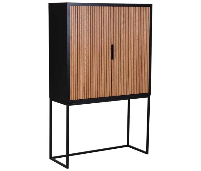 Armario 2 puertas madera y metal 100x40x160h cm