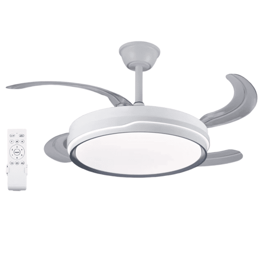Ventilador de teto com motor DC leve e ultrassilencioso com lâminas dobráveis u200Bu200BLED 70W cor branca