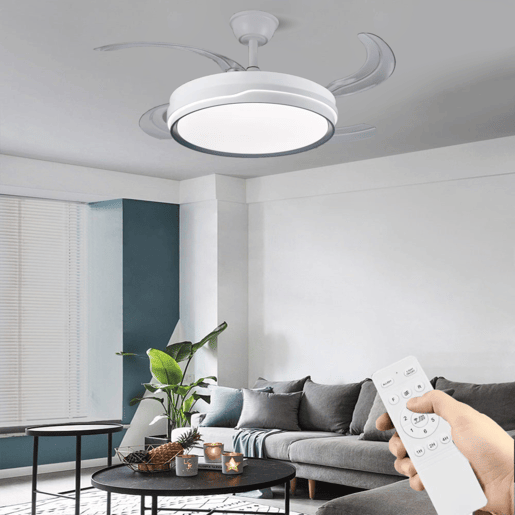 Ventilador de teto com motor DC leve e ultrassilencioso com lâminas dobráveis u200Bu200BLED 70W cor branca