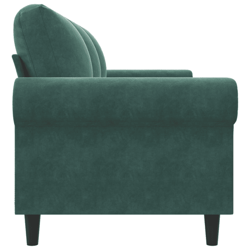 Sofá de 3 lugares - Sofá fixo 180 cm veludo verde-escuro