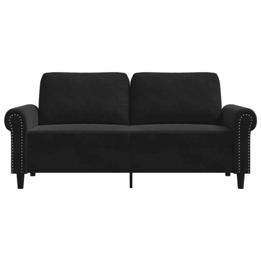 Sofá de 2 lugares - Sofá fixo veludo 140 cm preto