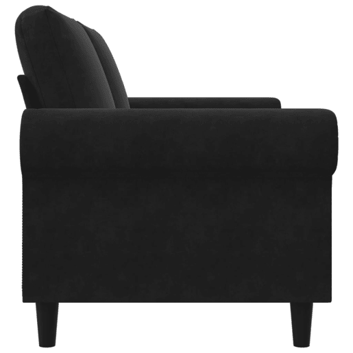 Sofá de 2 lugares - Sofá fixo veludo 140 cm preto