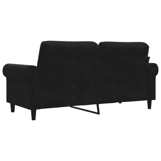 Sofá de 2 lugares - Sofá fixo veludo 140 cm preto
