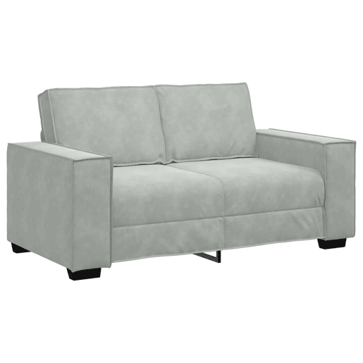 Sofá de 2 lugares - Sofá fixo 120 cm veludo cinzento-claro
