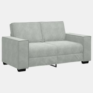 Sofá de 2 lugares - Sofá fixo 120 cm veludo cinzento-claro