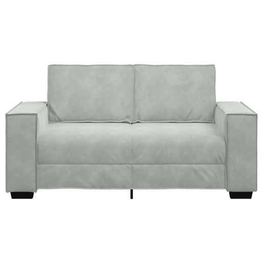 Sofá de 2 lugares - Sofá fixo 120 cm veludo cinzento-claro