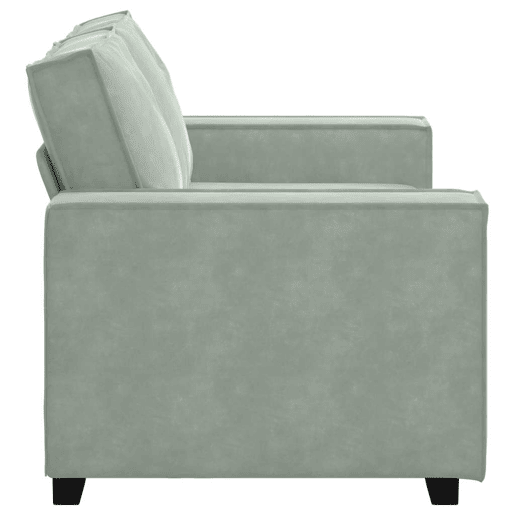 Sofá de 2 lugares - Sofá fixo 120 cm veludo cinzento-claro