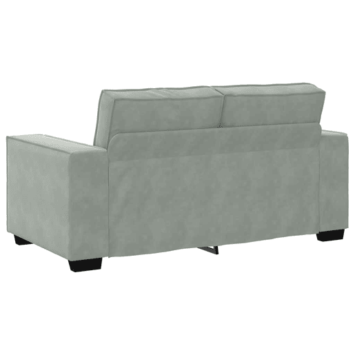 Sofá de 2 lugares - Sofá fixo 120 cm veludo cinzento-claro
